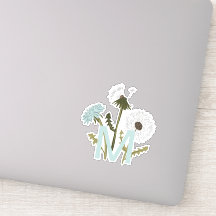 Monogramed Elegant Grijs Blauw Paardebloem Bloemen