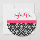 Monogramed Elegant Zwart & Wit Bruiloft Kaart (Achterkant)