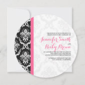 Monogramed Elegant Zwart & Wit Bruiloft Kaart (Voorkant)