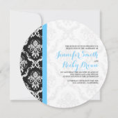 Monogramed Elegant Zwart & Wit Bruiloft Kaart (Voorkant)