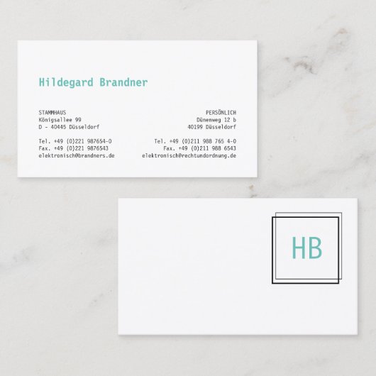 Monogramed Ga naar lezen Visitekaartje (Voorkant / Achterkant)