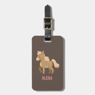 Monogramed gepersonaliseerd Pony Paardenmeisje Bagagelabel