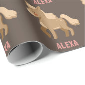 Monogramed gepersonaliseerd Pony Paardenmeisje Cadeaupapier (Rol Hoek)