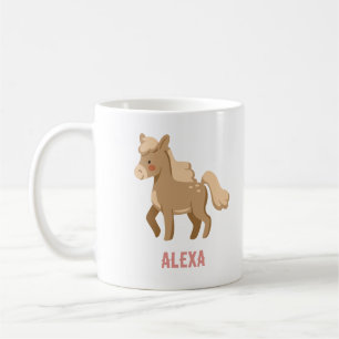 Monogramed gepersonaliseerd Pony Paardenmeisje Koffiemok