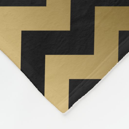 Monogramed Gold en zwarte zigzag Chevron Fleece Deken (Hoek)