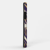 Monogramed Gold Paarse Zebra Print Pattern Case-Mate iPhone Case (Achterkant/rechts)