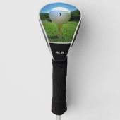 Monogramed Golf Ball on T-shirt Head Hoesje Golfheadcover (Voorkant)