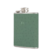 Monogramed Green Ostrich Leather Check Flask Heupfles (Links)