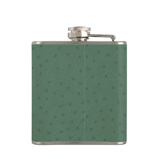 Monogramed Green Ostrich Leather Check Flask Heupfles (Achterkant)