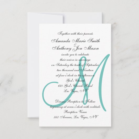 Monogramed Initiaal Upload je fotohuwelijk Kaart (Voorkant)