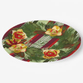 Monogramed kerstkrans papieren bordje (Gekanteld)