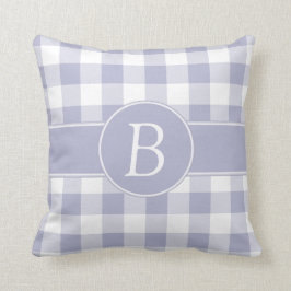 Monogramed Lavender & White Gingham Pillow Kussen