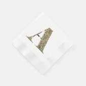 Monogramed Letter Initiaal A Gold Sparkles Elegant Servet (Hoek)