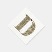 Monogramed Letter Initiaal D Gold Sparkles Elegant Servetten (Hoek)