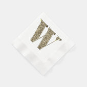 Monogramed Letter Initiaal W Gold Sparkles Elegant Servet (Hoek)