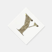 Monogramed Letter Initiaal Y Gold Sparkles Elegant Servet (Hoek)