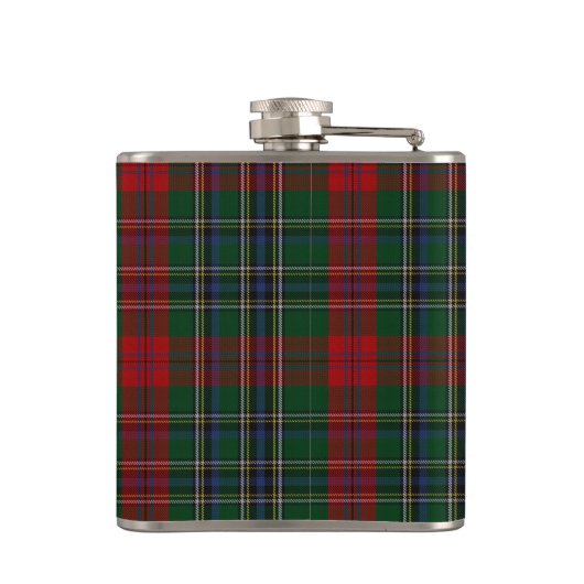 Monogramed MacLean Tartan Plaid Flask Heupfles (Achterkant)