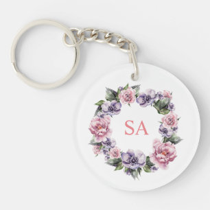 Monogramed met de hand gekleurde klieren van de bl sleutelhanger