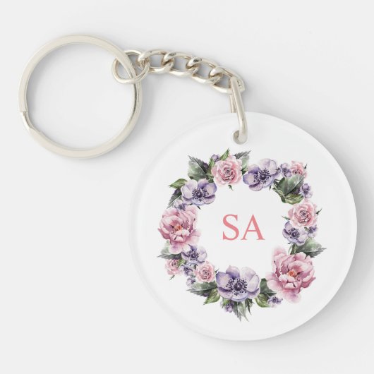 Monogramed met de hand gekleurde klieren van de bl sleutelhanger (Voorkant)