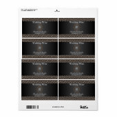 Monogramed Metallic Look Bruiloft Mini Wijn Labels (Full Sheet)