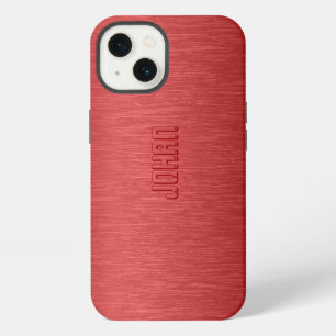 Monogramed Metallic Red Pensed Aluminium Kijk iPhone 13 Hoesje