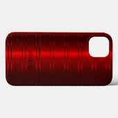 Monogramed Metallic Red Stripes Pattern Case-Mate iPhone Case (Achterkant (horizontaal))