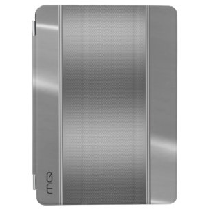 Monogramed Metallic Zilver Grijs Staal en Mash iPad Air Cover