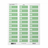 Monogramed modern mint-groen en wit etiket (Full Sheet)