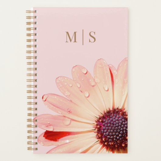Monogramed Montana Wildflower in het roze Planner (Voorkant)