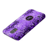 Monogramed Paars Disco-Ball Glitter Case-Mate Samsung Galaxy Hoesje (Onderkant)