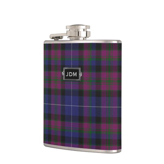 Monogramed Pride of Scotland Tartan Pset Flask Heupfles (Links)