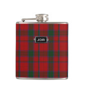Monogramed Red Clan Robertson Tartan Pset  Heupfles (Voorkant)