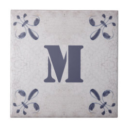 Monogramed Repro Portugese Blue Azulejos Tegel Tegeltje