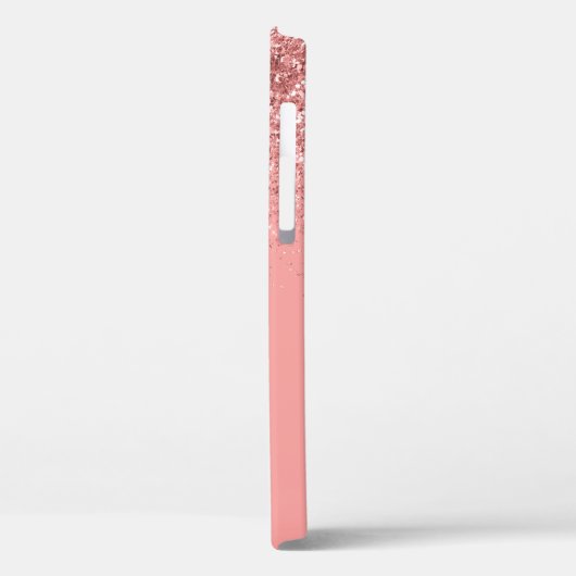 Monogramed Roos Gold Glitter Elegant Script Case-Mate iPhone Case (Achterkant / Links)