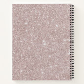 Monogramed Roos Gold Glitter Pink Script Notitieboek (Achterkant)