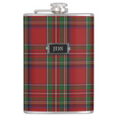 Monogramed Royal Stewart Tartan Pset Flask Heupfles (Voorkant)