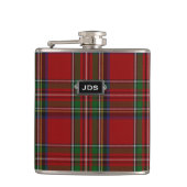 Monogramed Royal Stewart Tartan Pset Flask Heupfles (Voorkant)