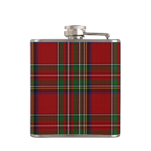 Monogramed Royal Stewart Tartan Pset Flask Heupfles (Achterkant)