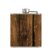 Monogramed Rustic Wood Kijk Horse Flask Heupfles (Achterkant)