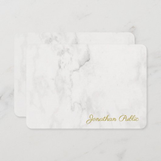 Monogramed Script Elegant Marble Sjabloon Gold (Voorkant / Achterkant)