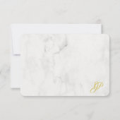 Monogramed Script Elegant Marble Sjabloon Gold (Achterkant)