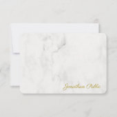 Monogramed Script Elegant Marble Sjabloon Gold (Voorkant)