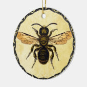 Monogramed-sierbloem met  bijen keramisch ornament (Links)