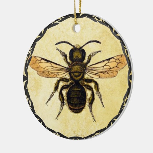 Monogramed-sierbloem met  bijen keramisch ornament (Links)