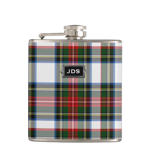 Monogramed Stewart Dress Tartan Pset Flask Heupfles (Voorkant)