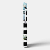 Monogramed Stripes Blue Floral Case-Mate iPhone Case (Achterkant / Links)