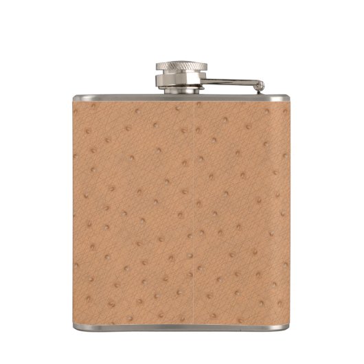 Monogramed Tan Ostrich Leather Check Flask Heupfles (Achterkant)