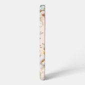 Monogramed Telefoonhoesje Peach Blue Floral Samsung Galaxy Hoesje (Linkerkant)