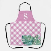 Monogramed Tropical Pink Kitchen Schort voor haar (Voorkant)