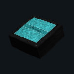 Monogramed Turquoise Suede Leather Floral Design Cadeaudoosje<br><div class="desc">Monogramed turquoise blauw suède lederen look (afbeelding)  oranje bloemen. Design is beschikbaar op andere producten en kan worden aangevraagd op elk product dat door Zazzle wordt aangeboden. Dit is een afbeelding van suède leder</div>